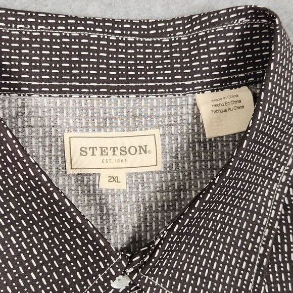 Stetson Shirt Mens 2XL Western Pearl Snap Long Sleeve Cowboy Rodeo - Picture 4 of 11